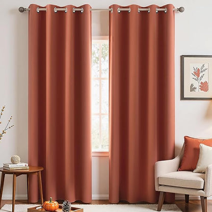 Thermal Curtains for Winter Insulated, 96 Inches Long Autumn Fall Bohemian by KOUFALL