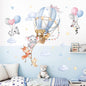 wondever Large Hot Air Balloon Animals Wall Decals Bear Elephant Fox Peel and Stick Wall Art Stickers for Kids Baby Nursery Bedroom | Peel and Stick, Removable, Wall Art Decals, Wall Decoration, Kids Room, Bedroom Baby Nursery Playroom Decor