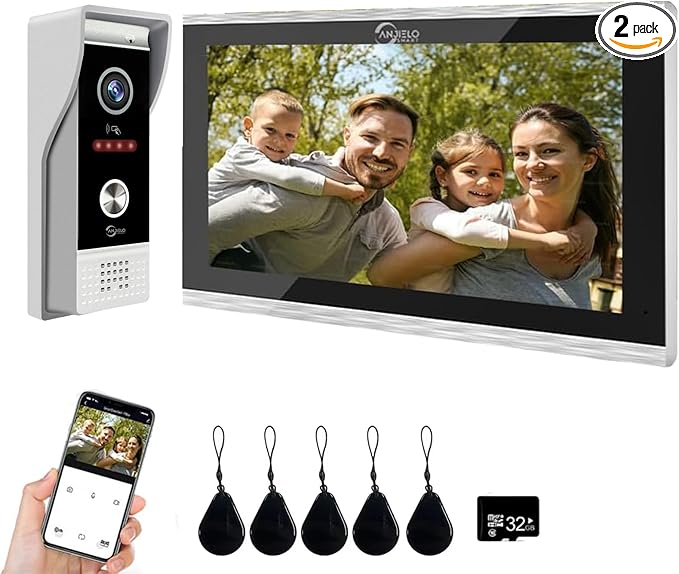Wired Smart Video Apartments Intercom System, 10 Inch Monitors by ANJIELOSMART