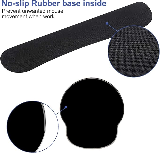 Mouse Pad Keyboard Wrist Rest, Gel Non Slip Rubber Wrist Support Rest Mouse Pad - Image 6