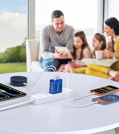 60W USB C Fast Charger Cube, 2 Pack PD+QC Charging Block Power Adapter 5 Port - Image 8