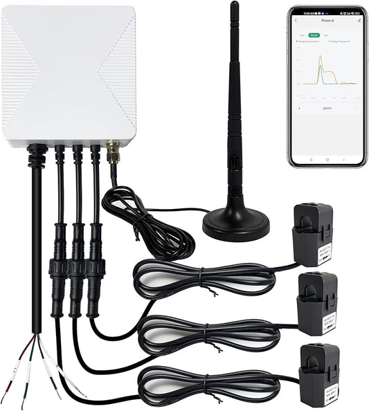Smart WIFi Energy Monitor with 3 * 80A Clamp, Home Power Monitor Track by EdgeAnt