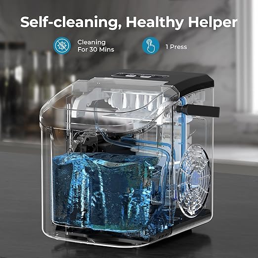 Antarctic Star Countertop Ice Maker Machine, 8 Ice Cubes in 6 mins, 26lb/Day Ice - Image 6
