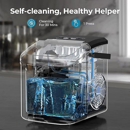 Antarctic Star Countertop Ice Maker Machine, 8 Ice Cubes in 6 mins, 26lb/Day Ice - Image 6
