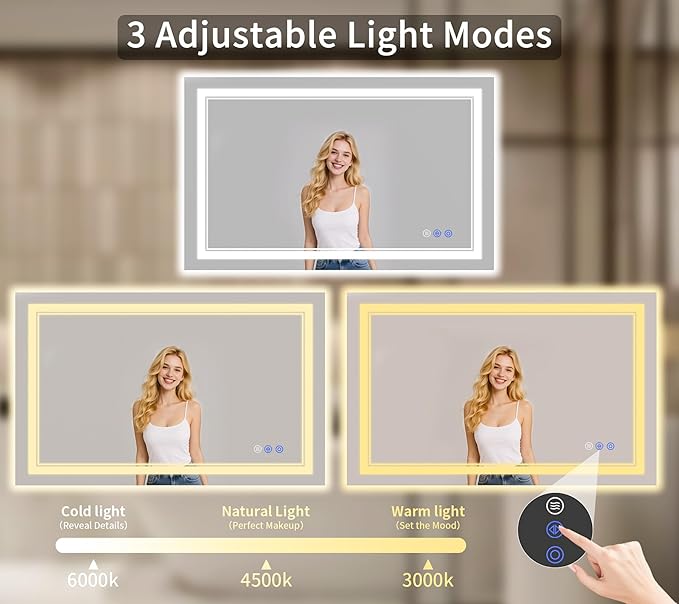 24"x48" LED Bathroom Mirror - Image 3