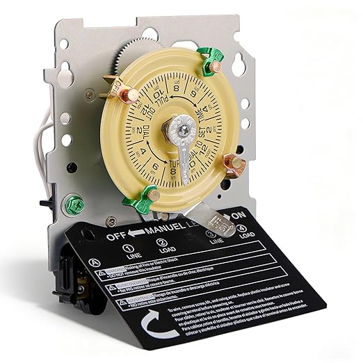 T104M Mechanical Timer Switch, 208-277 VAC 5HP 40A DPST Pool Pump Timers by Osyyhe