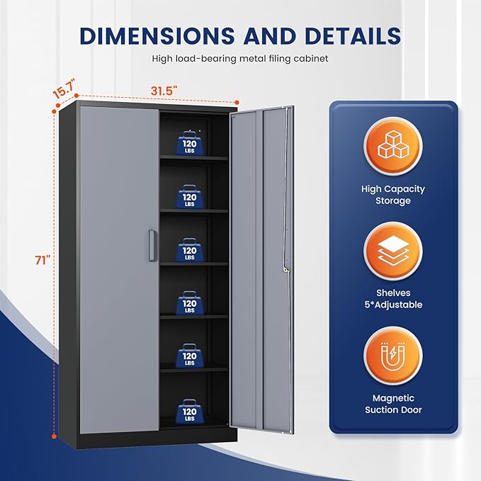 Yizosh Metal Garage Storage Cabinet - Image 3