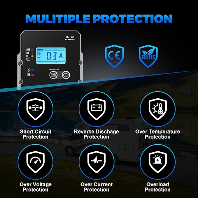 Solar Charge Controller Waterproof, 10A Super Thin Panel Battery Intelligent - Image 6