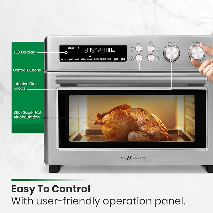 VAL CUCINA Infrared Heating Air Fryer Toaster Oven, Extra Large Countertop - Image 5