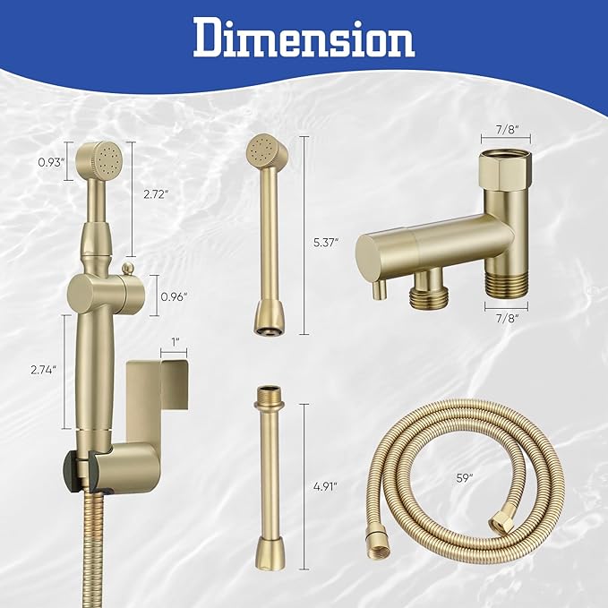 Bidet Sprayer for Toilet Brushed Gold Bidet Attachment for Toilet - Image 2
