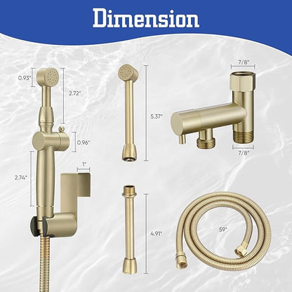 Bidet Sprayer for Toilet Brushed Gold Bidet Attachment for Toilet - Image 2