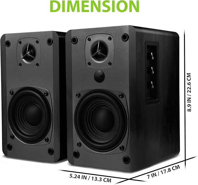 SINGING WOOD BT27 Active Powered Bluetooth Bookshelf Speakers - Image 3