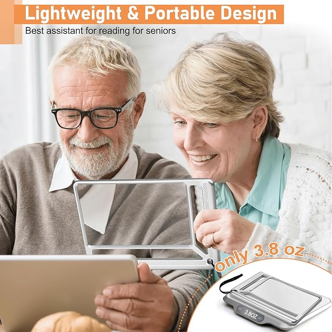 5X Full Page Magnifying Glass for Reading, Lightweight Rectangular Magnifier - Image 6