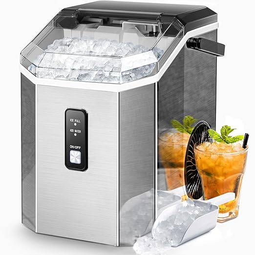 AGLUCKY Nugget Ice Maker Countertop, Portable Crushed Ice Maker Machine by AGLUCKY