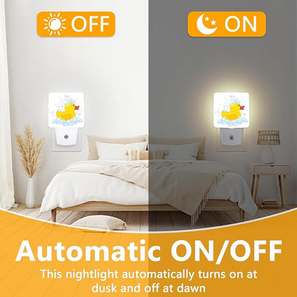GANTINIR Night Light, Plug-into Cartoon Duck Nightlight White LED Lamp - Image 6