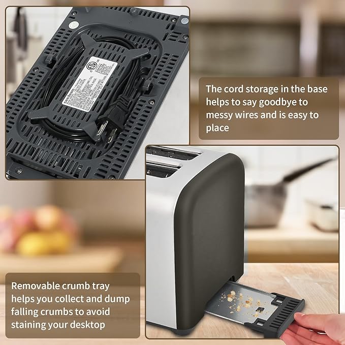 SEEDEEM Toaster 2 Slice, Full Touch Control Stainless Toaster, LCD Display - Image 5