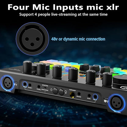Podcast Equipment Bundle for 2, Audio Interface DJ Mixer - Image 5