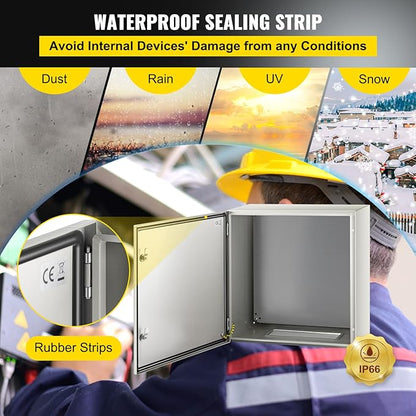 VEVOR NEMA Steel Enclosure, IP66 Waterproof & Dustproof, Outdoor/Indoor - Image 4