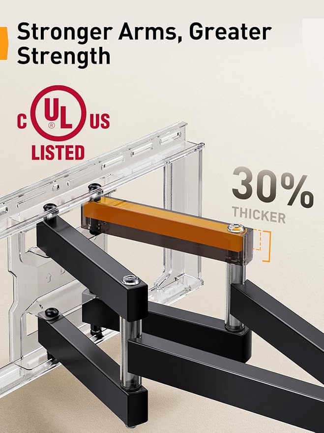 Perlegear UL Listed Full Motion TV Wall Mount - Image 4