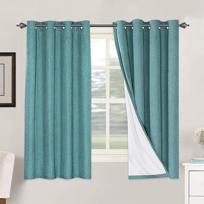 H.VERSAILTEX Linen Blackout Curtains 63 Inches Long 100% Absolutely Blackout by HVERSAILTEX