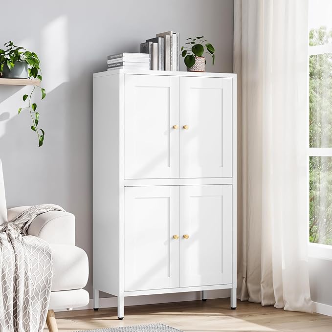 Yizosh Metal Pantry Cabinet, Tall Kitchen Pantry Storage Cabinet by Yizosh