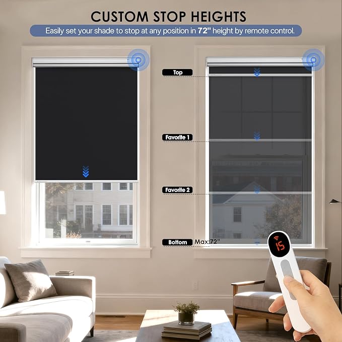 Motorized Roller Blinds with Remote Control & Solar Panel - Image 5