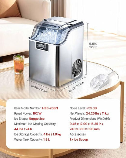 VEVOR Countertop Ice Maker, 44 lbs per Day, Self-Cleaning Portable Machine - Image 7
