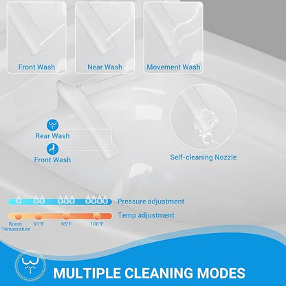 Smart Toilet with ADA Height, Bidet Built-In, Auto-Sensing Flip Lid, Off-Seat - Image 6