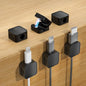 6 Black Magnetic Cable Clips, Under Desk Cable Management, Cord Holder by Unknown