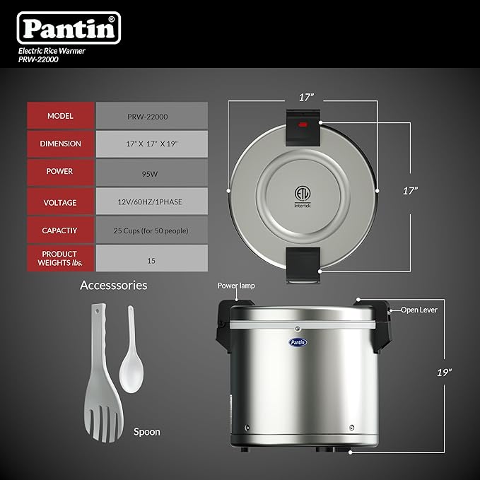 Pantin Commercial Electric Rice Warmer, Commercial Rice Warmer - 120V - Image 2