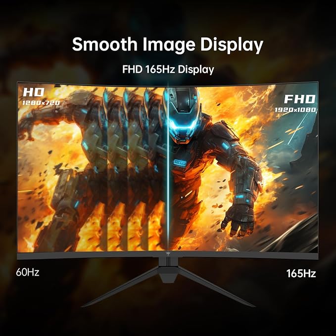 KTC 32 Inch Curved Gaming Monitor, FHD 1080P 165Hz PC Monitor, 122% sRGB - Image 3