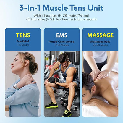 3-in-1 TENS Unit Muscle Stimulator - Image 3