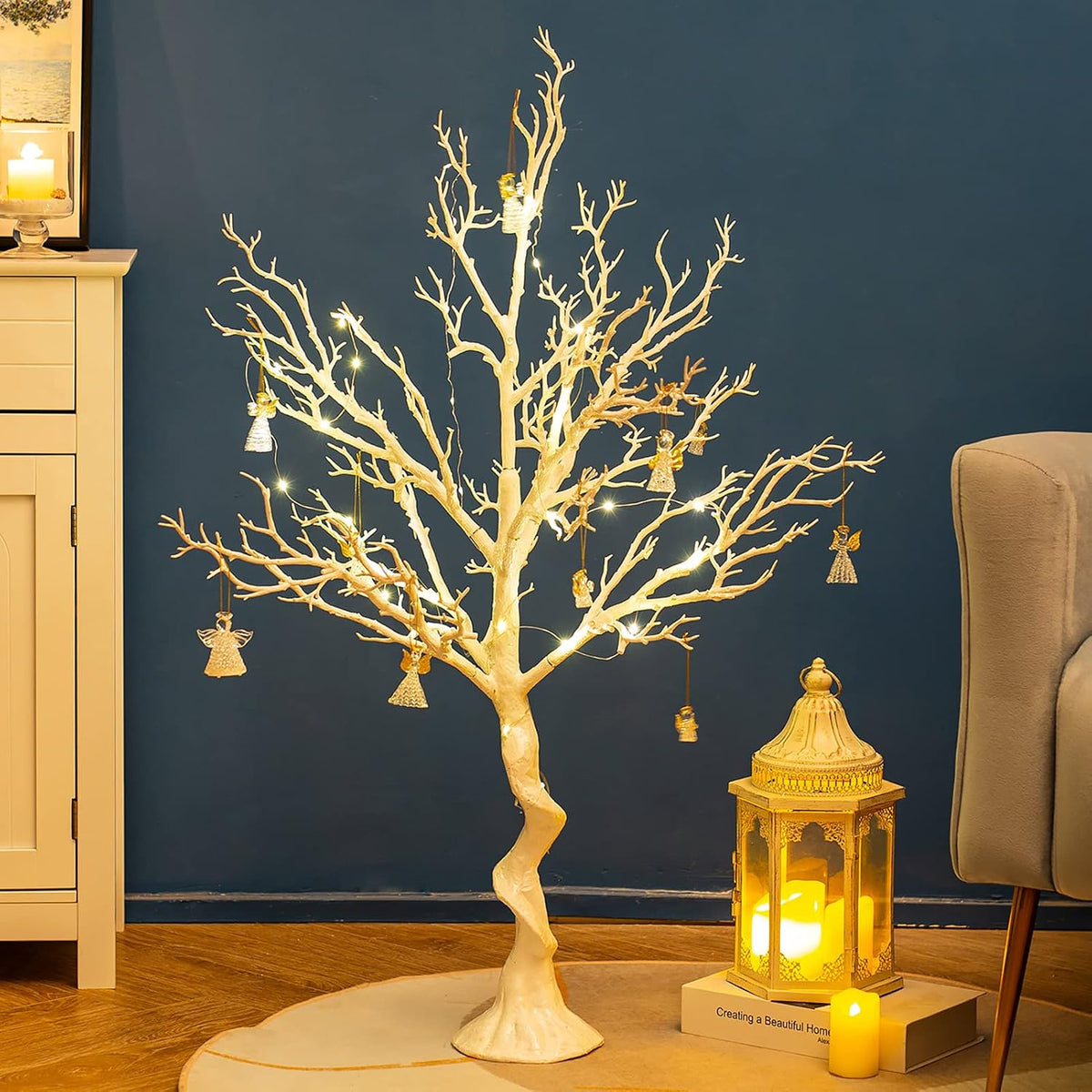 Sziqiqi White Artificial Trees for Wedding Party Decoration Fake Tree Indoor ...