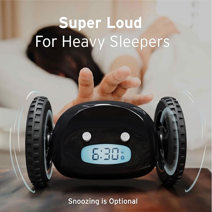 CLOCKY Extra Loud Alarm Clock for Heavy Sleepers on Wheels Rolls Runaway - Image 5