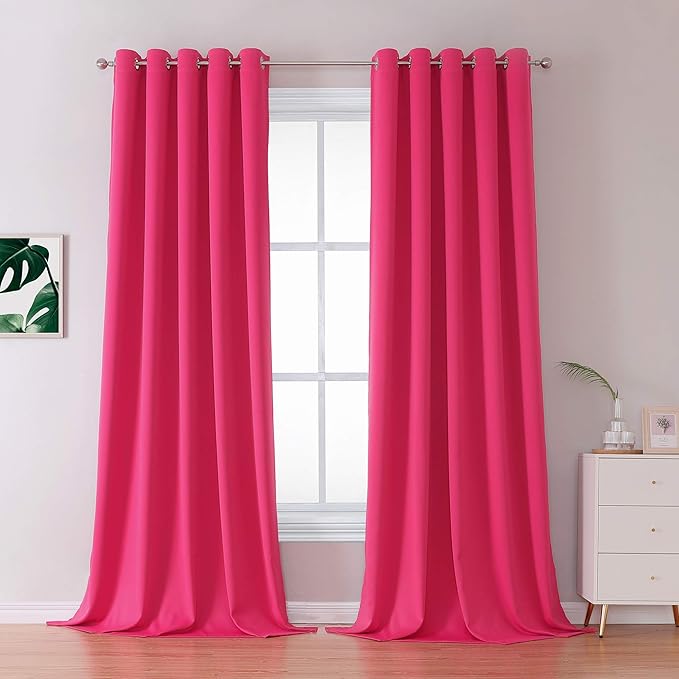 DUALIFE Raspberry Sorbet Blackout Curtain Panels by DUALIFE