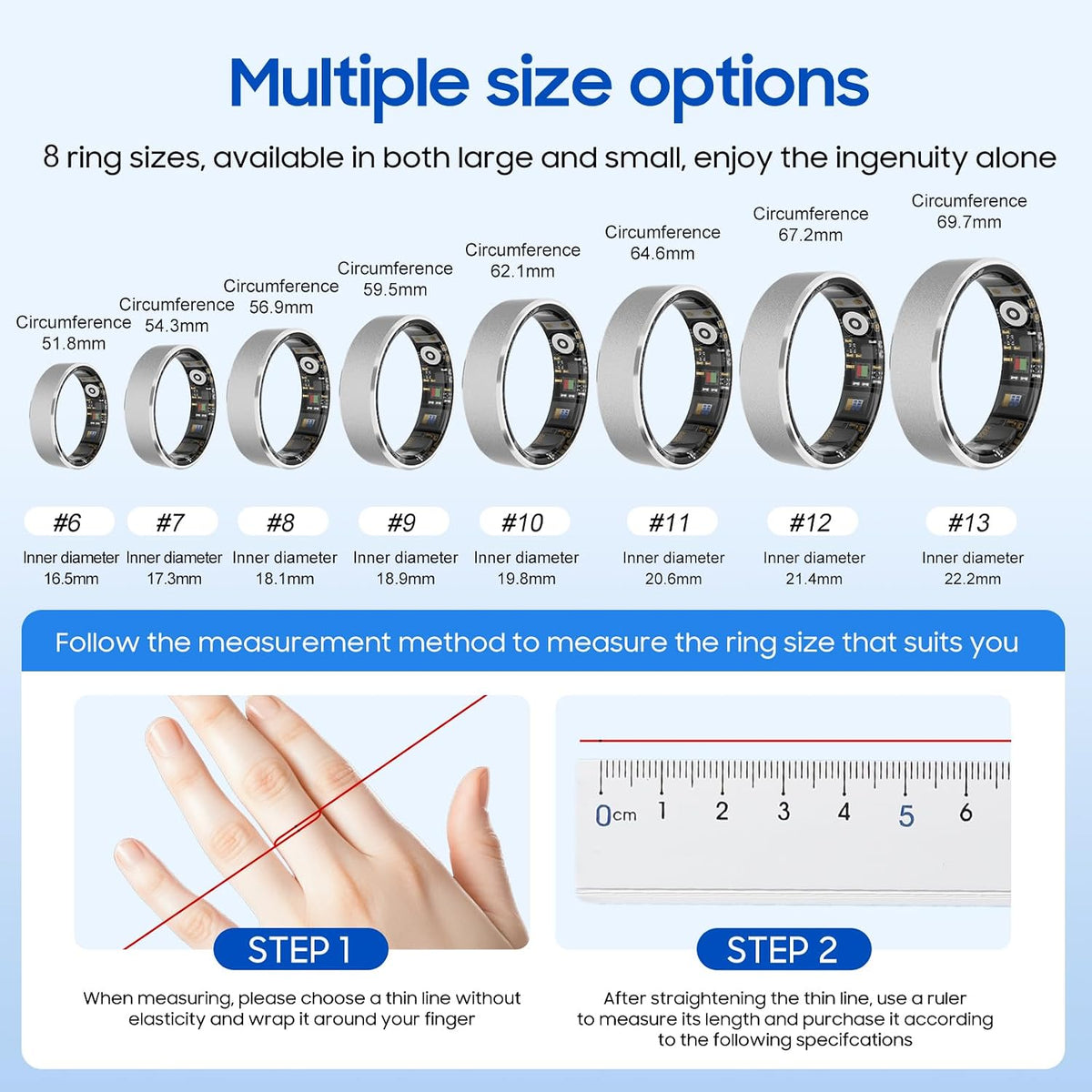 smart health ring, featuring stress and sleep monitoring shown in use