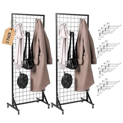 2 Gridwall Panels | 5 FT Tall x 2 FT Wide Portable Display Stand by Unknown