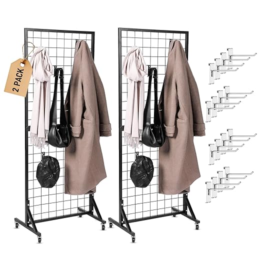 2 Gridwall Panels | 5 FT Tall x 2 FT Wide Portable Display Stand by Unknown