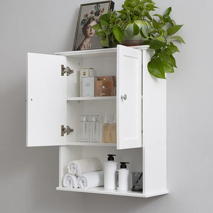 White Bathroom Wall Cabinet Over The Toilet Storage Cabinet, 24x30 Inch Wood - Image 8
