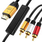 HDMI to RCA 10FT Cable with IC, HDMI Male to 3-RCA GD AV Cable Video Audio by YOTETION