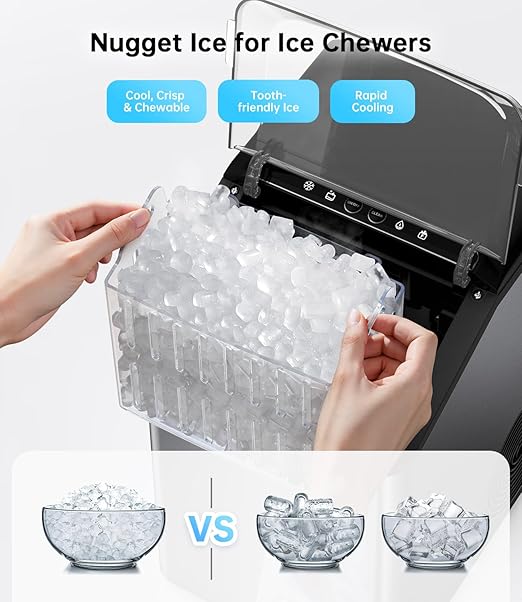 Ice Maker Nugget Countertop 40LBS Pebble Ice Machine, Quick Ice Making - Image 3