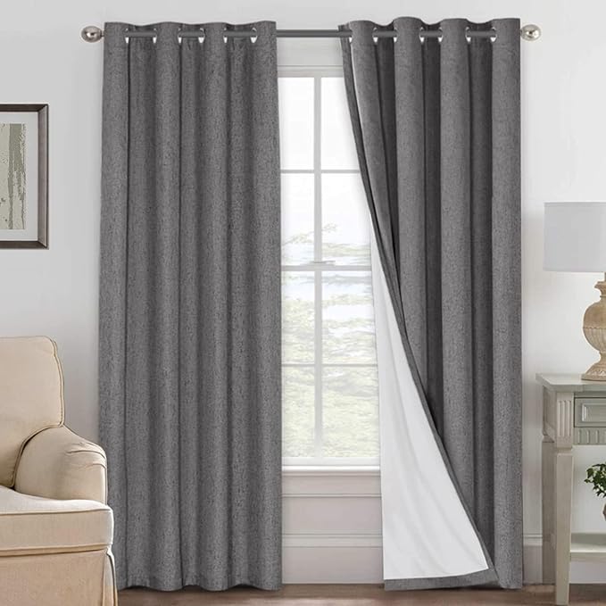 H.VERSAILTEX Linen Curtains 100% Blackout Curtains by HVERSAILTEX