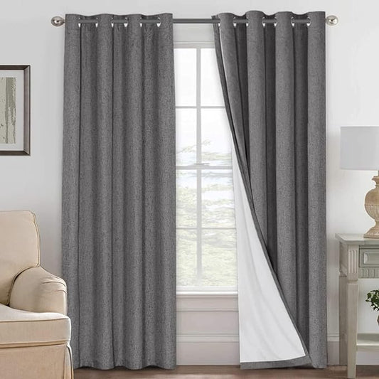 H.VERSAILTEX Linen Curtains 100% Blackout Curtains by HVERSAILTEX