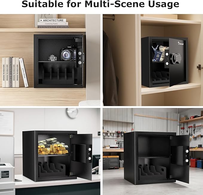 Bonsaii Safe Box with Holder and Removable Shelf, 1.2 Cu. Ft Steel Security - Image 8