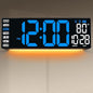 16.5" Large Digital Wall Clock: Wall Mount Decor Clock Large Display by Unknown