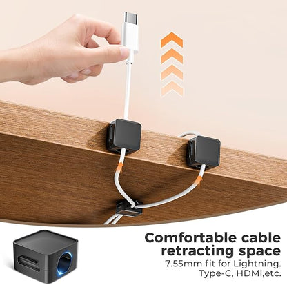 8 Pack Magnetic Cord Organizer Holder, Adjustable Cable Clips, Strong Adhesive - Image 2