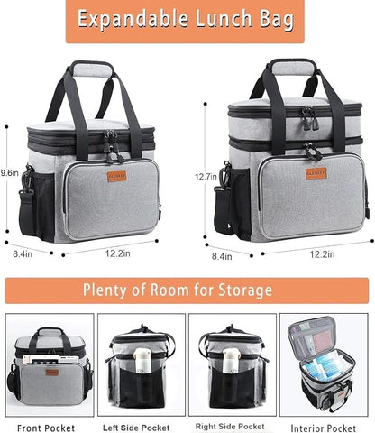 Double Decker XLarge Lunch Box, Insulated Heavy Duty Lunch Bag Waterproof - Image 3