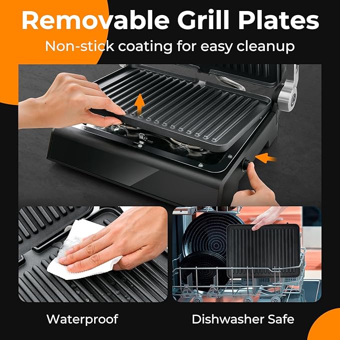 Giantex Panini Press Sandwich Maker, 3-in-1 Electric Indoor Grill, 2 Removable - Image 5
