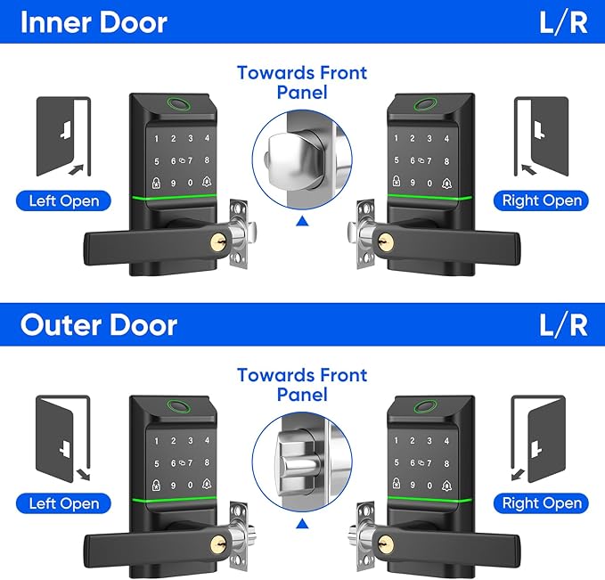 Keypad Smart Door Lock with Handle, Keyless Entry Deadbolt - Image 6