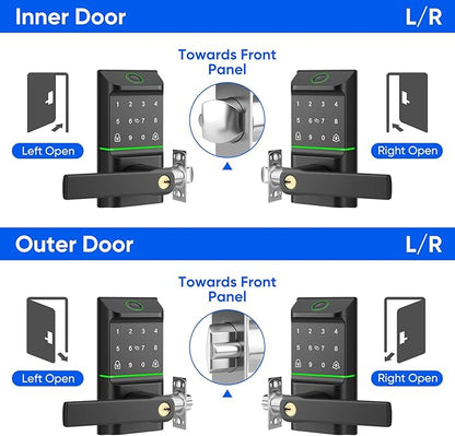 Keypad Smart Door Lock with Handle, Keyless Entry Deadbolt - Image 6